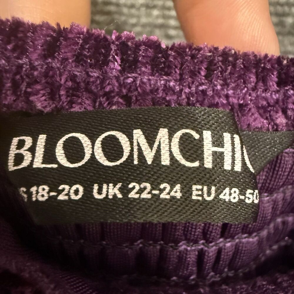 Bloomchic Babydoll Top Purple 18 Velvet Smocked Victorian Whimsygoth - Picture 7 of 9